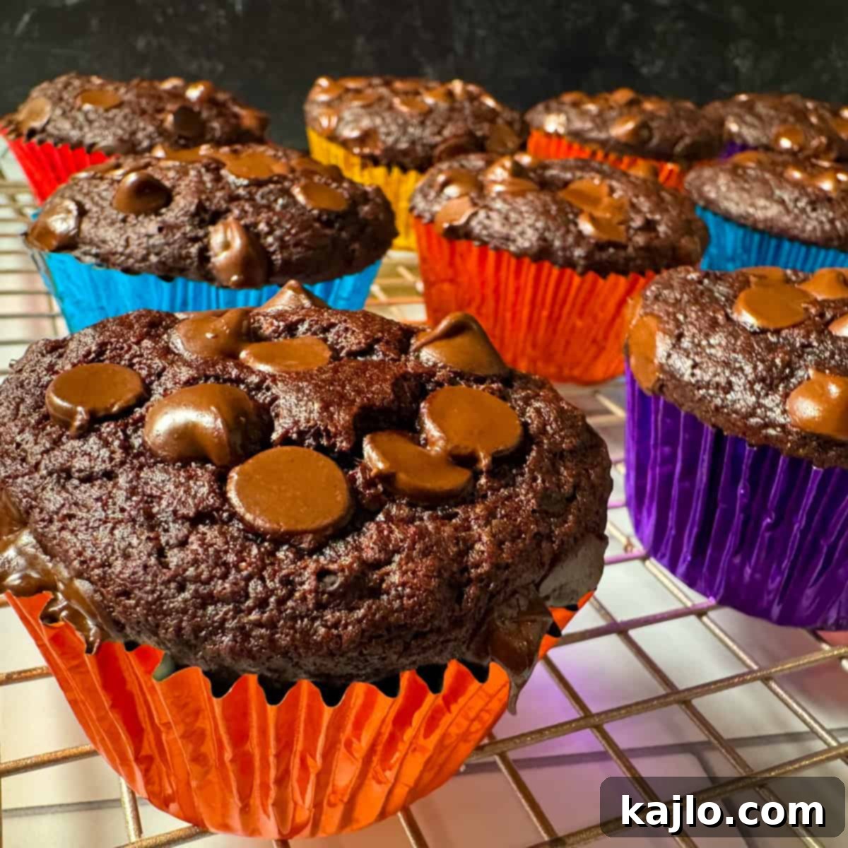 chocolate banana protein muffins