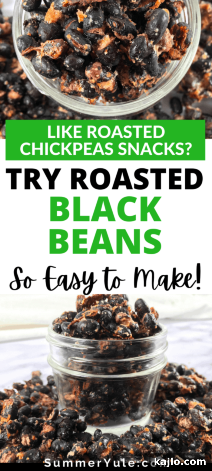 Roasted Black Beans Recipe Card final product, perfectly roasted and cheesy