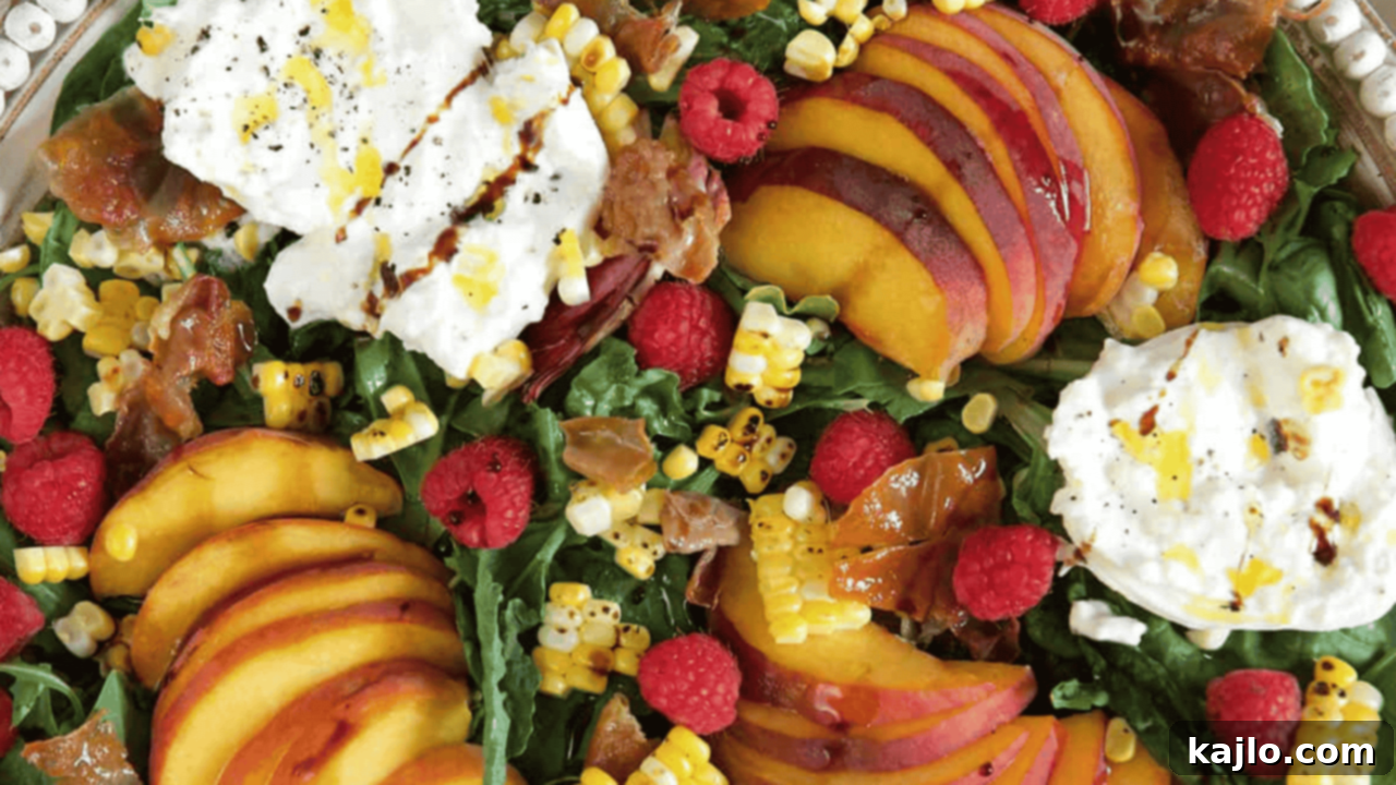 Peach burrata salad