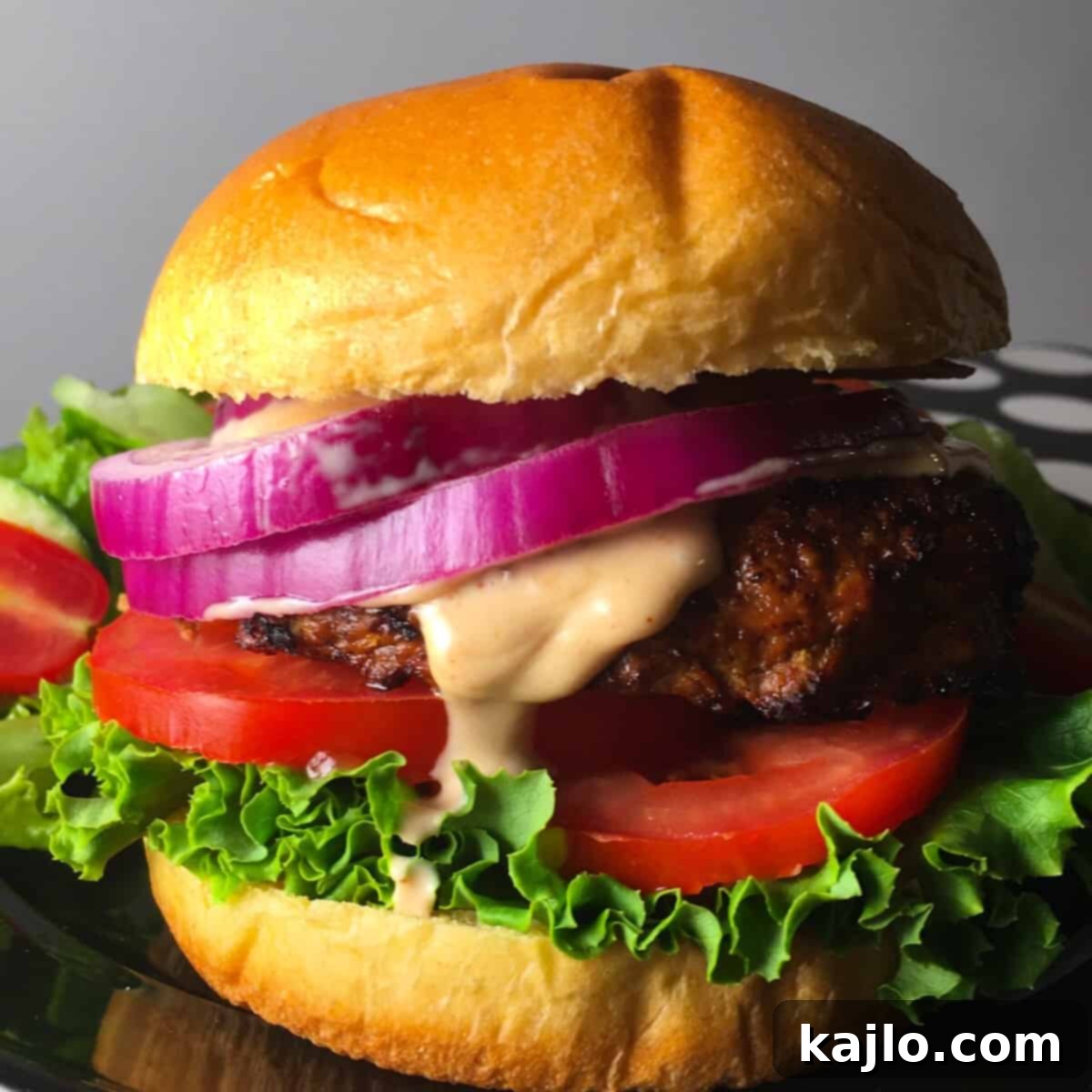 Perfect Air Fryer Turkey Burgers Without Breadcrumbs 2 moist turkey burger in an air fryer