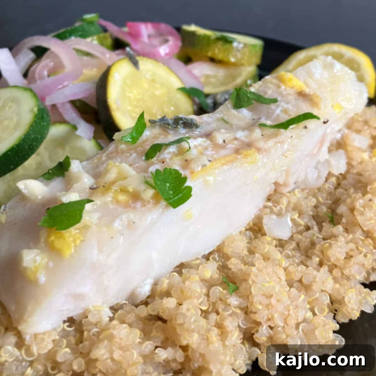 Parchment Baked Cod with Seasonal Vegetables 6 Steaming fish packets on a baking sheet inside a hot oven.