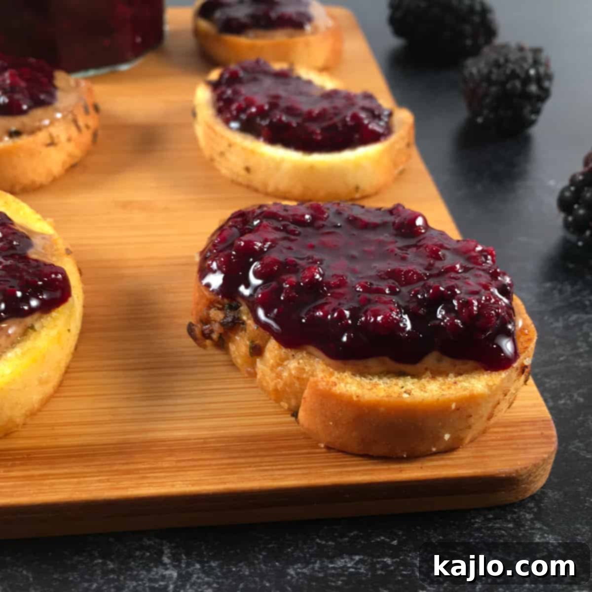 marionberry jam on crostini